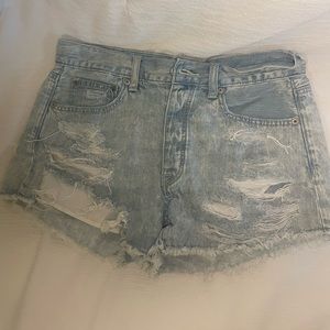 Light Ripped Jean Shorts